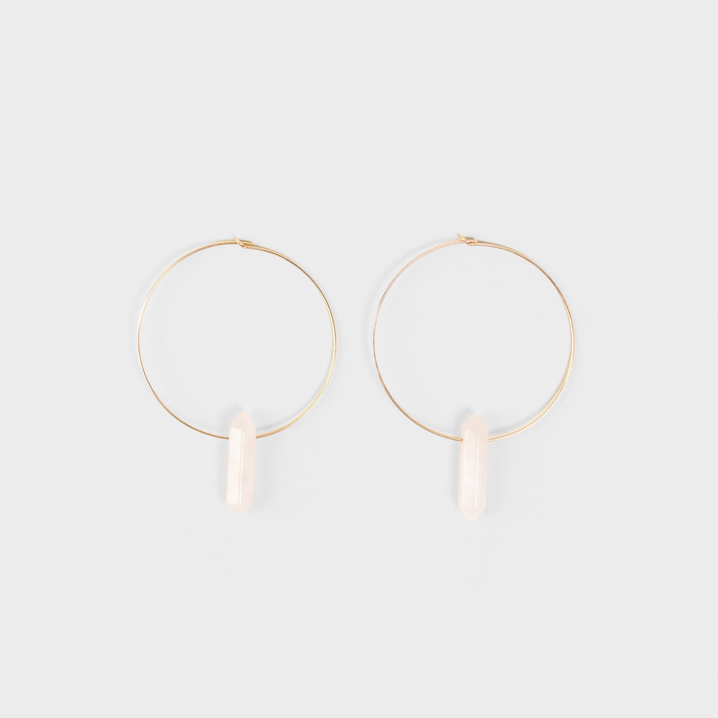 ROSE QUARTZ HOOPS