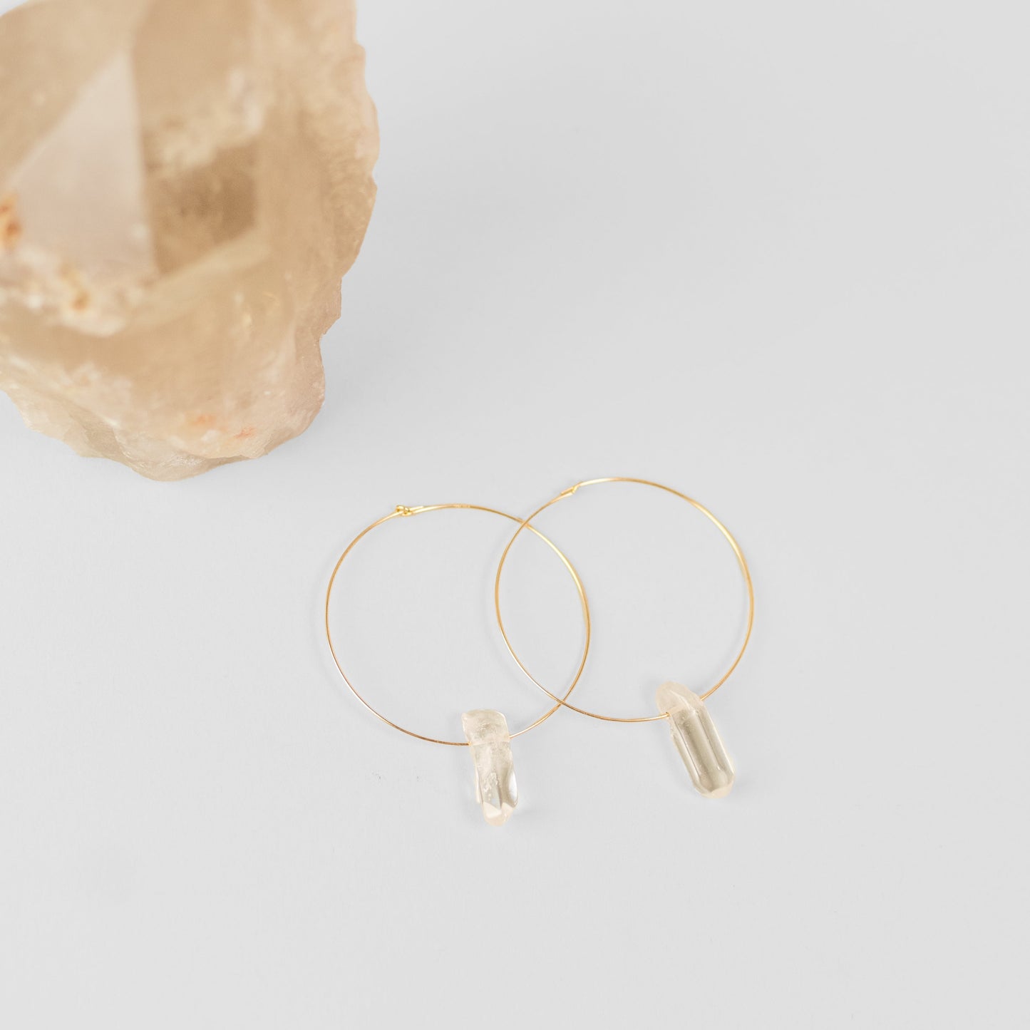 CLEAR QUARTZ HOOPS