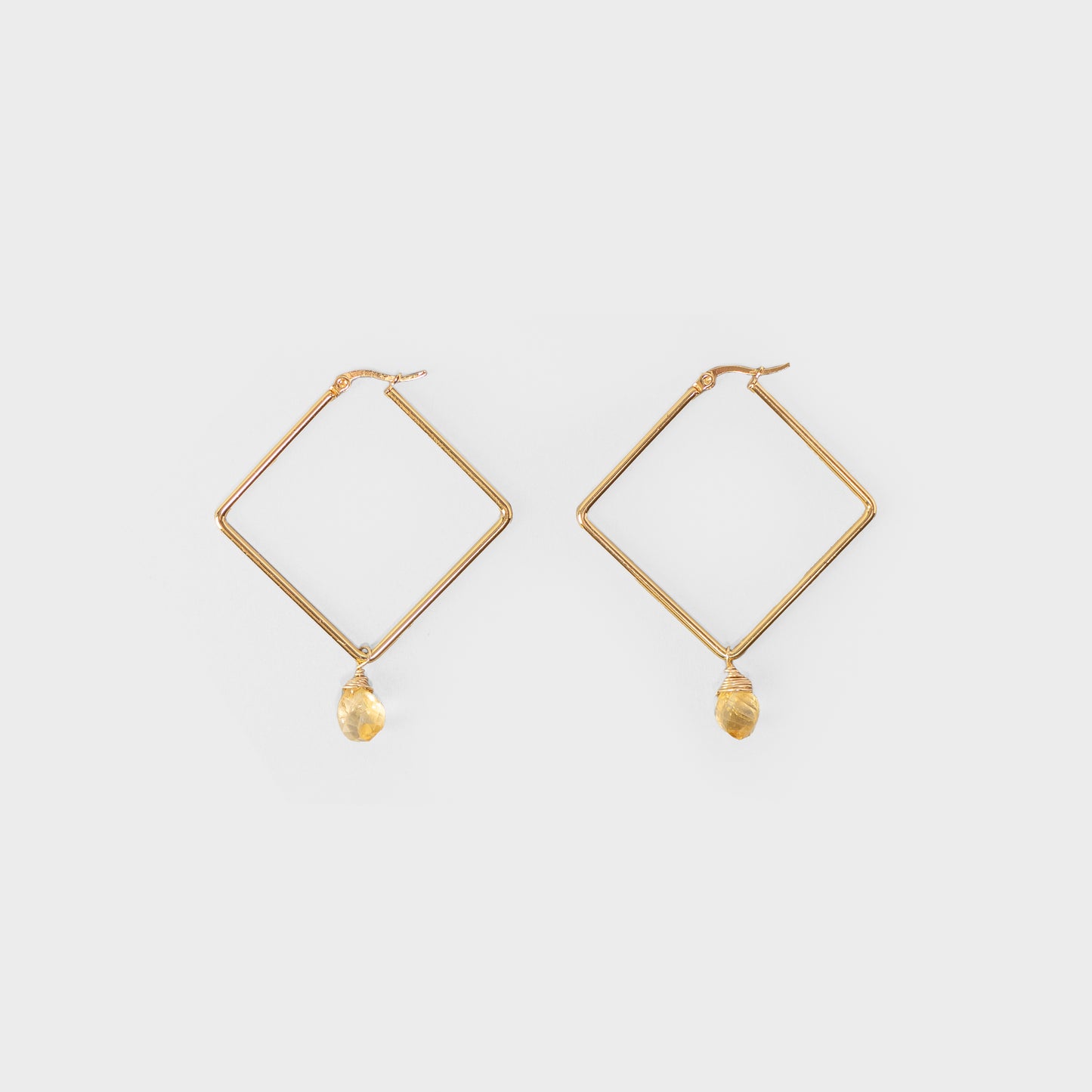 CITRINE SQUARE EARRINGS