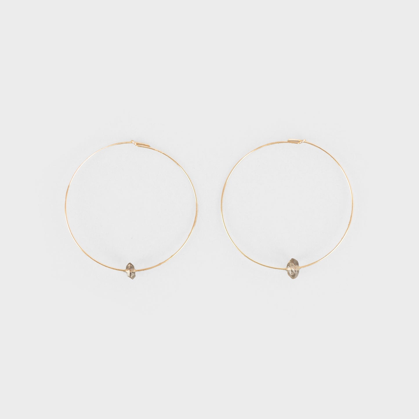 SMOKY QUARTZ HOOPS