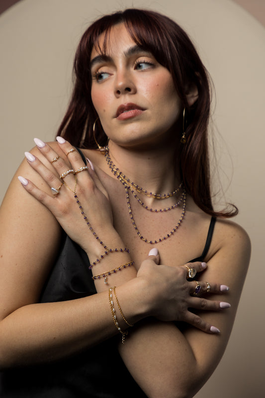 AMETHYST BEADED NECKLACE
