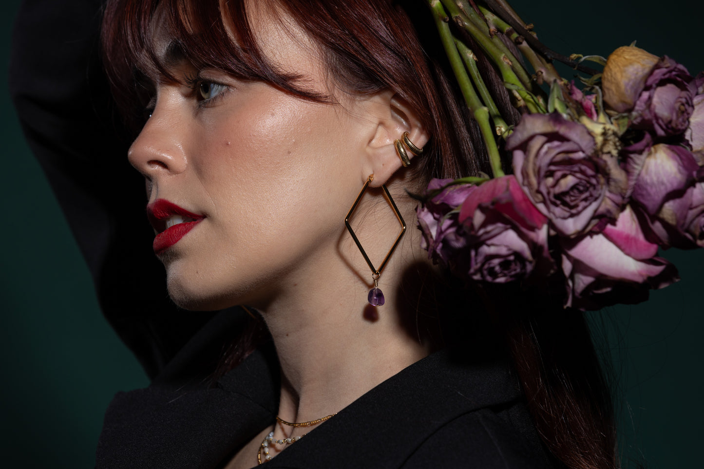 AMETHYST SQUARE EARRINGS